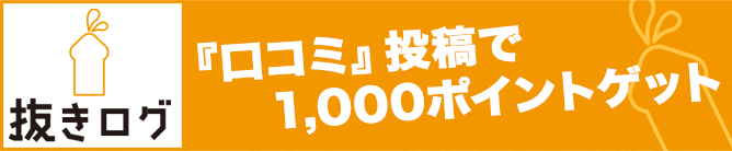 口コミ投稿で1,000ポイントゲット